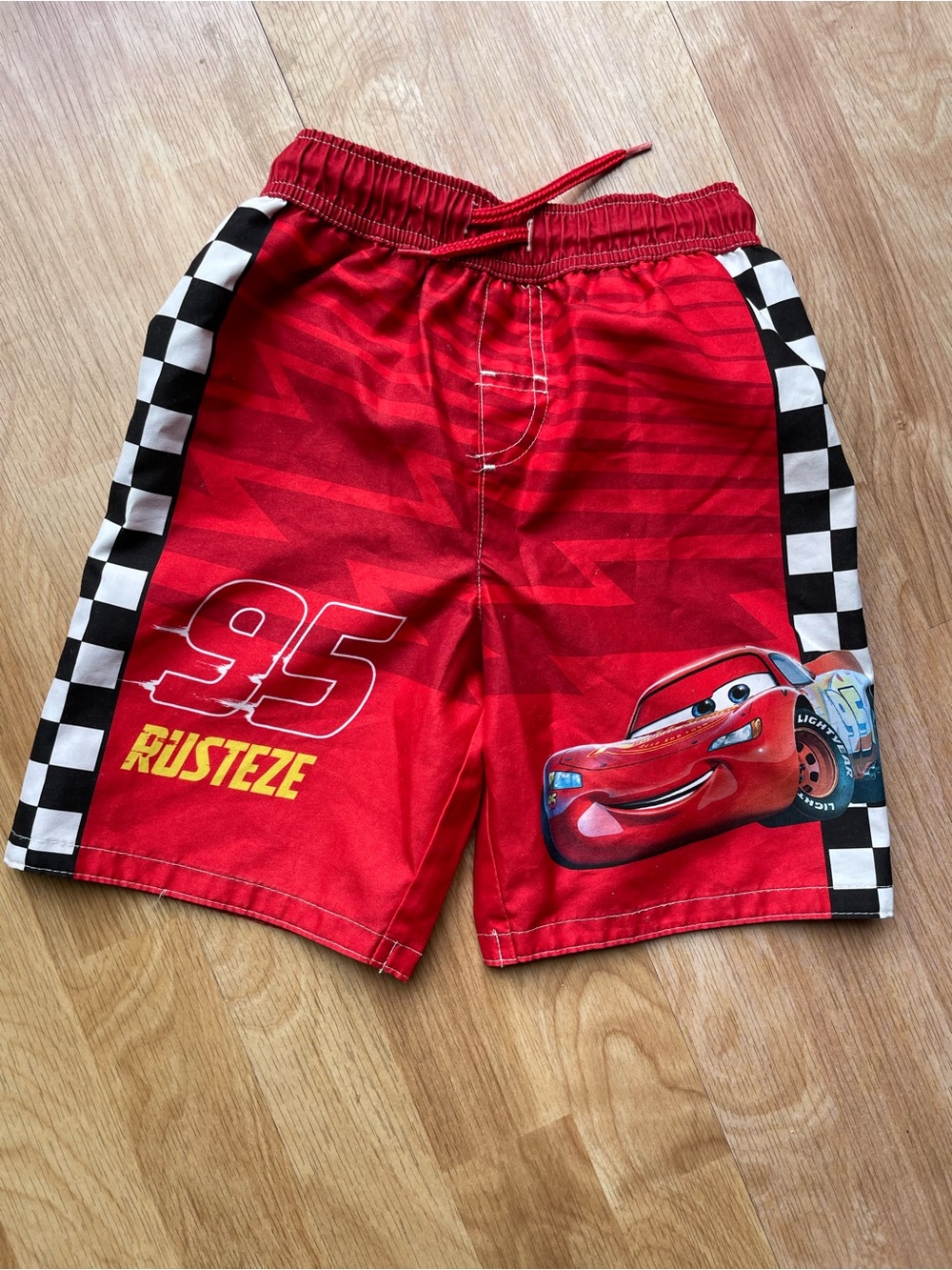Disney Cars Lightning McQueen Red Kids Swim Shorts